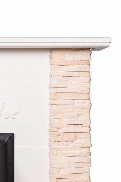 Каминокомплект ASTRA FLAME Ларнака cream + HORTON BLACK