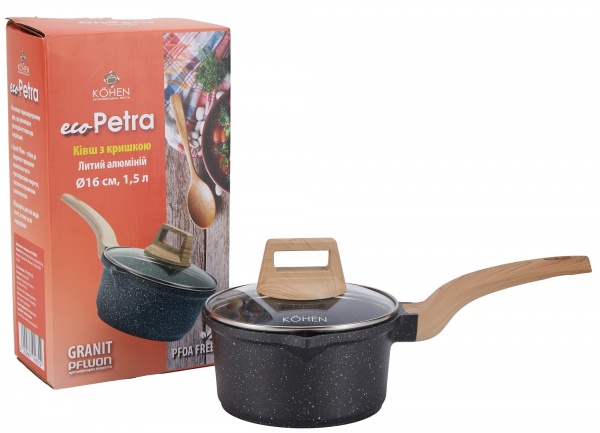 Ківш з кришкою Eco Petra 16 см KN91631 Kohen