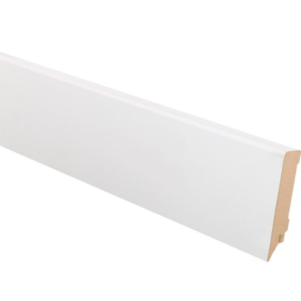 Плинтус прямой ОМиС 2400х100х19 мм белый гладкий