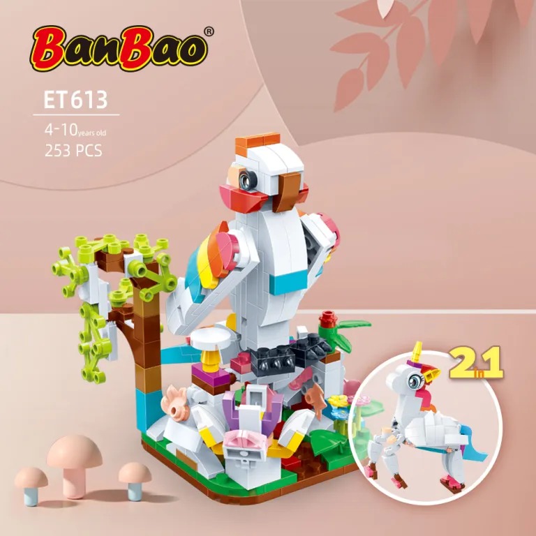 Конструктор BanBao 2в1 Папуга та єдиноріг ET613