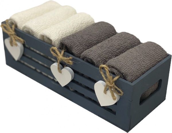 Набор полотенец кухонных Hearts gray 6 шт. 30x30 см 