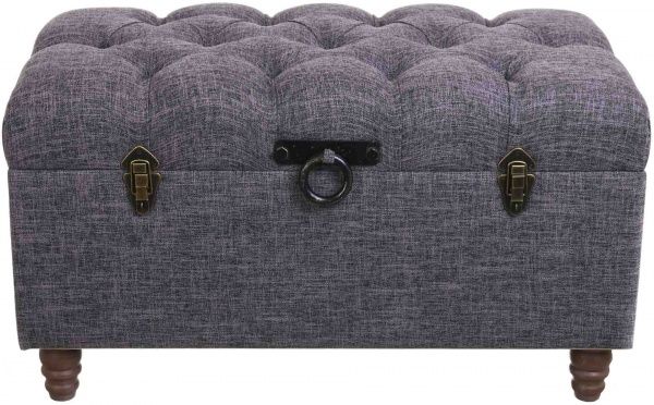 Сундук-пуф Shic B серый, 82,5х42х47 см ткань 