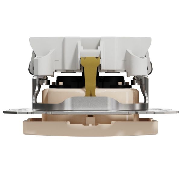 Розетка силовая с заземлением Schneider Electric Sedna Design со шторками без крышки бежевый SDD112022