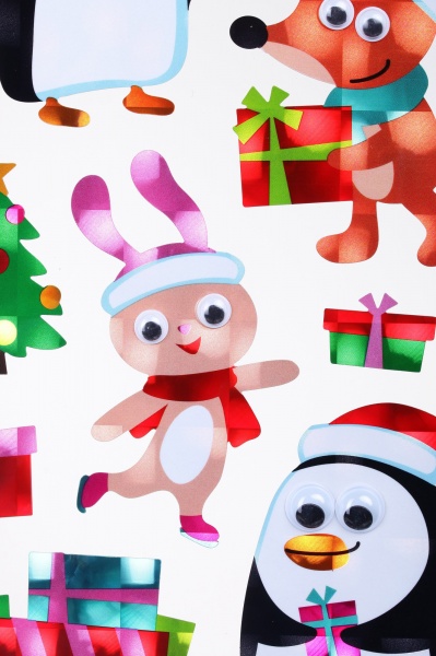 Набор JUMI новогодние стикеры 14 см в ассортименте