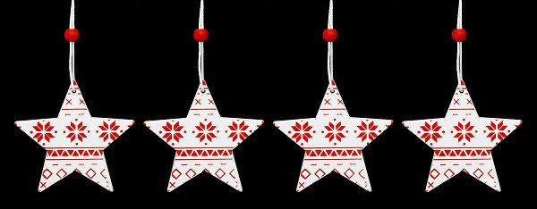Набор подвесок Звезда 4 шт./уп. 6,5 см