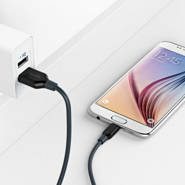 Кабель Anker PowerLine USB – microUSB 1,8 сірий A8133H11 