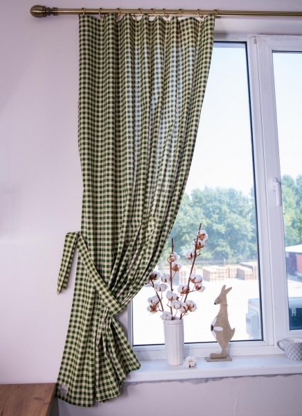 Комплект штор Lucy зеленая клетка La Nuit