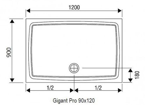 Піддон душовий Ravak Gigant 120x90 LA