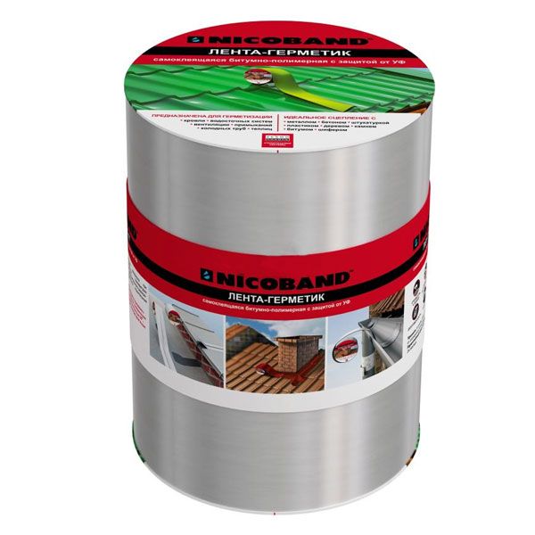 Покрівельно-ущільнююча стрічка ТЕХНОНІКОЛЬ Nicoband 10 м х 150 мм сріблястий
