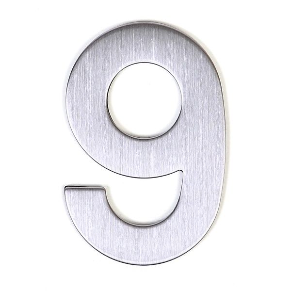 Цифра нержавіюча сталь металік 95 мм Larvij LN7-ST62-SS #9