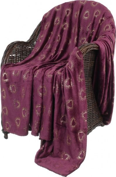 Плед Basic Shine Hearts 160x200 см Бордо La Nuit 