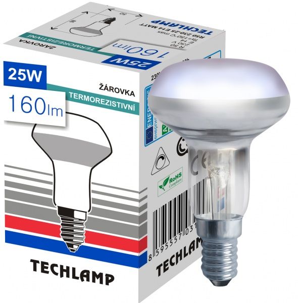 Лампа розжарювання Techlamp R50 25 Вт E14 230 В прозора 