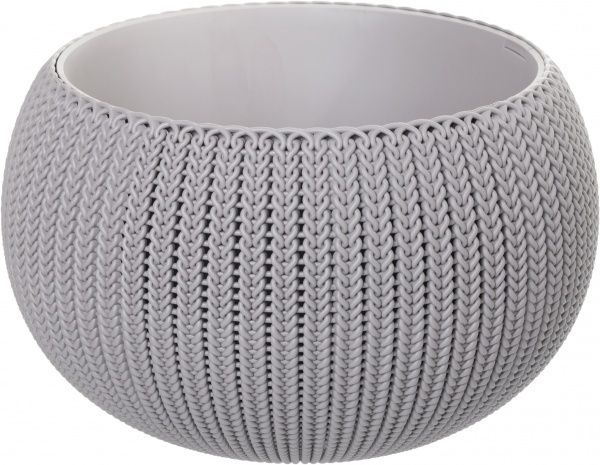 Горщик пластиковий Keter Cozies M круглий 9,4л сірий 