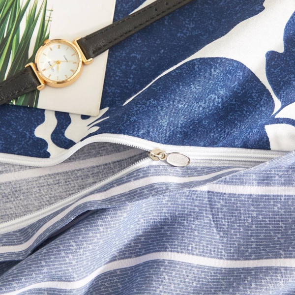 Комплект постельного белья Terme семейный белый с синим La Nuit 