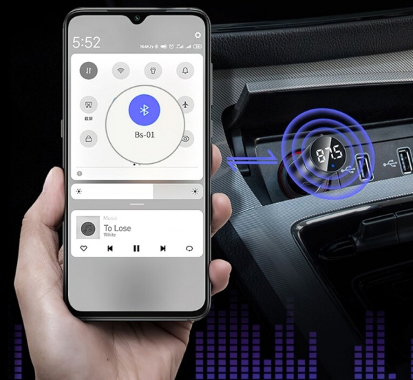 FM-трансмиттер BASEUS Energy Column MP3 Charger (CCNLZ-0G) Dark grey