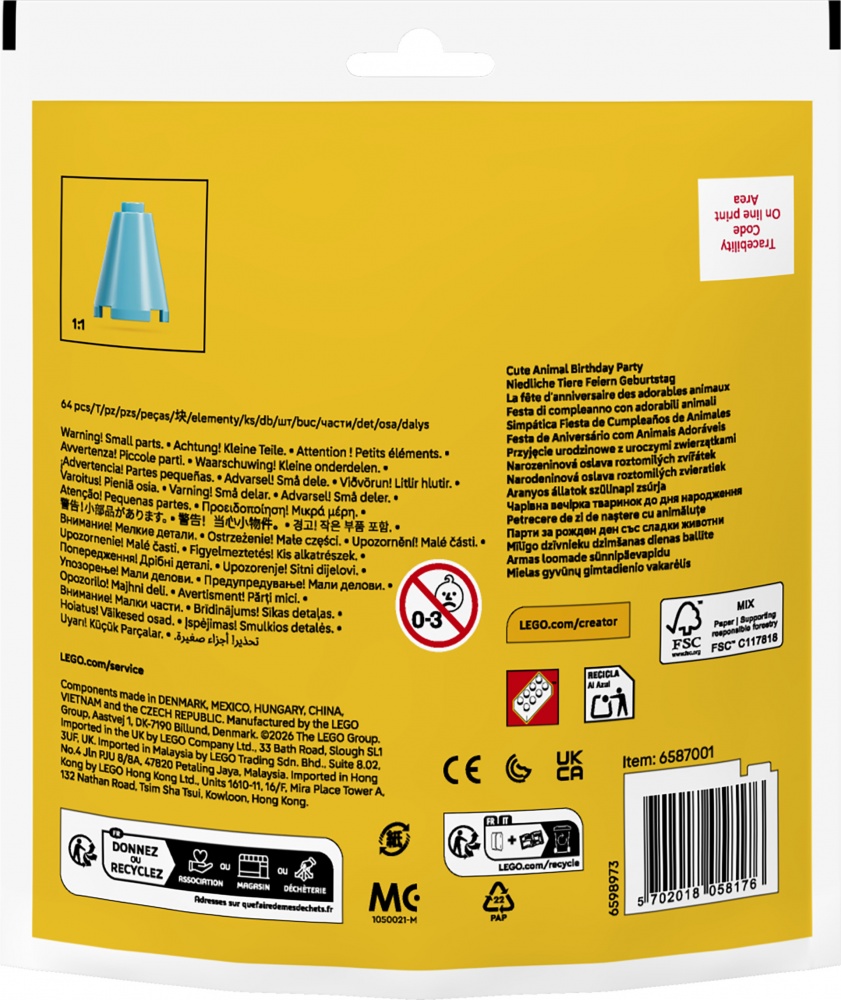 Конструктор LEGO Creator Волшебная вечеринка животных ко дню рождения 30715