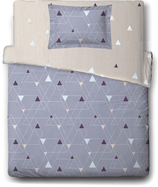 Комплект постільної білизни Diamond 1,5 бежевий із блакитним Ibodo 