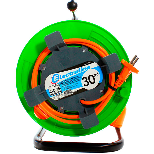 Удлинитель на катушке Electraline без заземления 1 гн. черный 30 м 49053