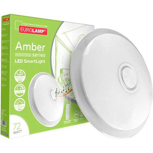 Світильник світлодіодний Eurolamp Amber N2 музичний з пультом ДК 72 Вт білий 3000-6500 К 