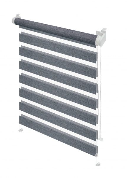 Ролета день-ночь Gardinia Мини Зебра 57x150 см серебристо-серая 