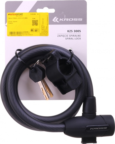 Замок велосипедний Kross T4CZP000244 Cable lock KZK 300S 15*1200mm W/Key