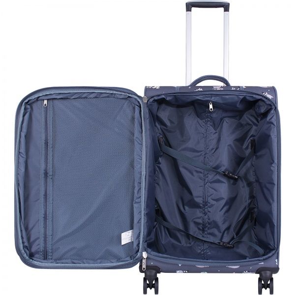 Чемодан Bagland Леон 70 л серый с рисунком 220 (0037966244) 