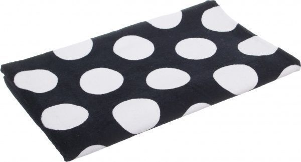 Полотенце Белые горохи 75x150 см черный с белым Home Line 