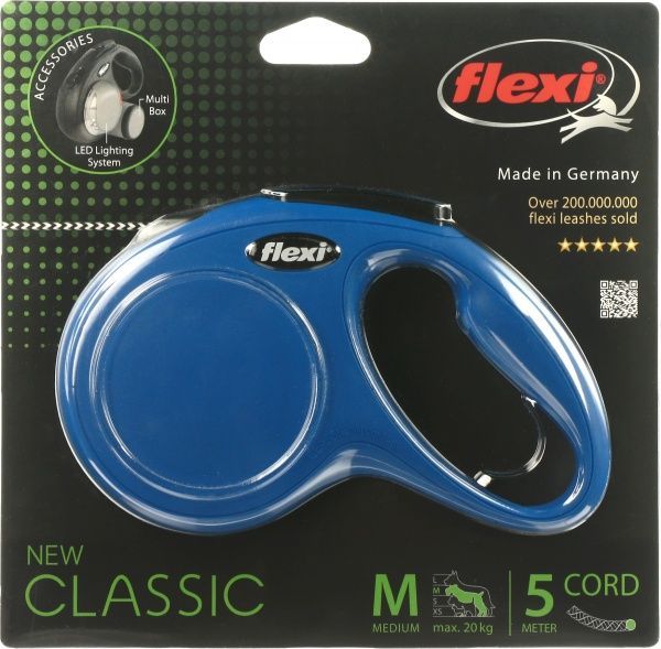 Поводок-рулетка FLEXI Classic M черный до 20 кг 5 м