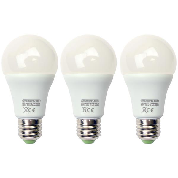 Лампа світлодіодна Светкомплект 3 шт./уп. 10 Вт A60 матова E27 220 В 3000 К 