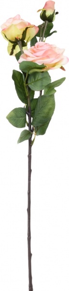 Цветок искусственный Роза 3 бутона 78 см розовый