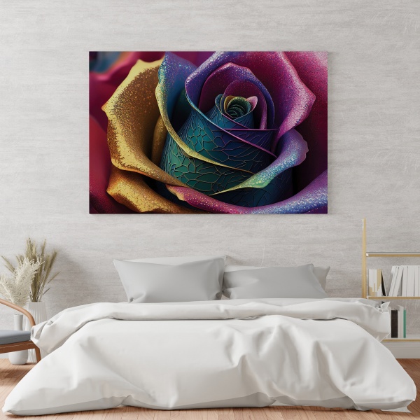 Картина на холсте Разноцветная роза 80x110 см WS Holst 2205380173 