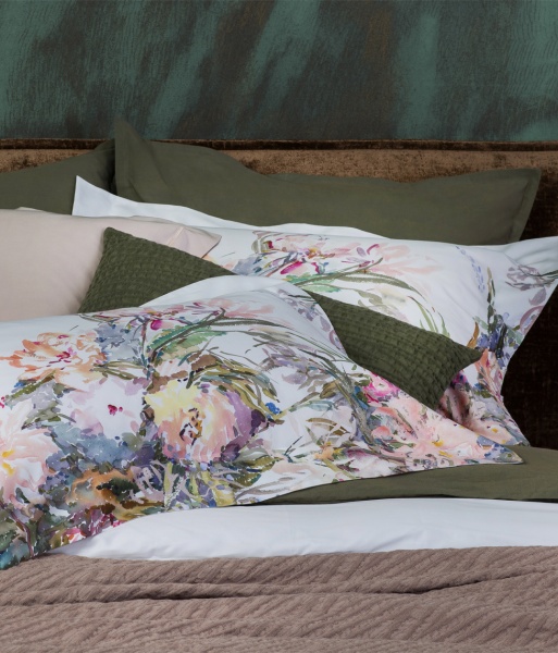 Комплект постельного белья Floral Sense семейный белый с розовым Decoflux 