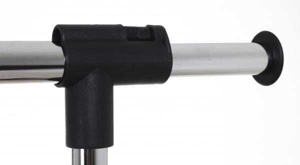 Держатель для одежды PROзапас 890х510х108 (1840) мм двойной раскладной с полками черный