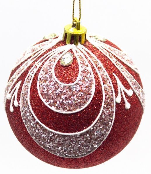 Куля Орнамент d60 червоний/білий