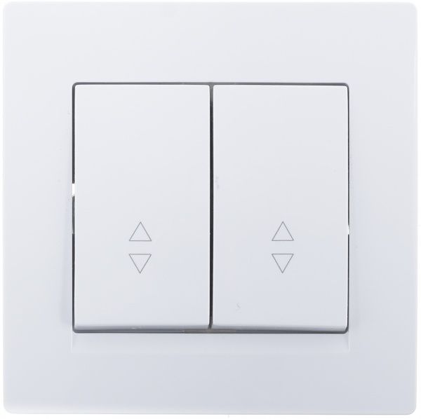 Переключатель проходной двухклавишный UP! (Underprice) One Plus без подсветки 10 А 220В белый 706-0202-106