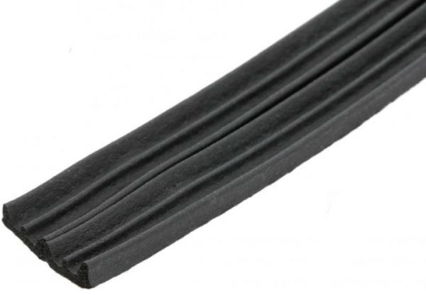 Уплотнитель самоклеящийся E-образный резиновый Sanok двойной 9х4 мм черный 