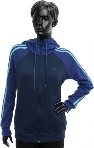 Джемпер Adidas ESSENTIALS 3-STRIPES HOODIE AY4804 р. XS синій