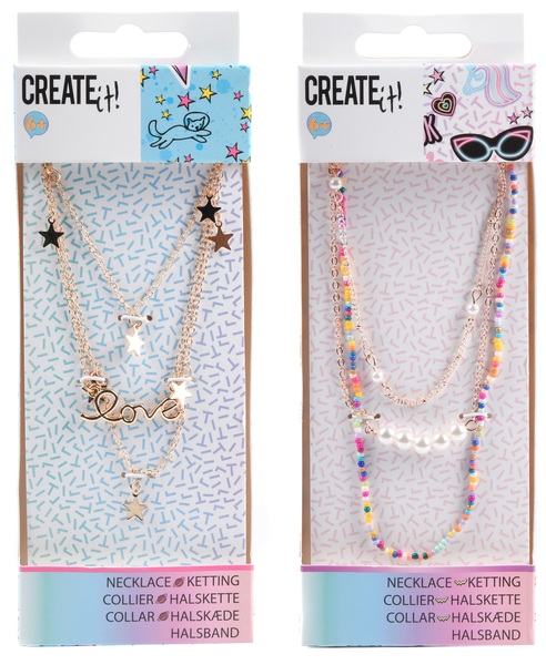 Подвеска на цепочке CREATE IT! с бусинами и звездами в ассортименте 6789318