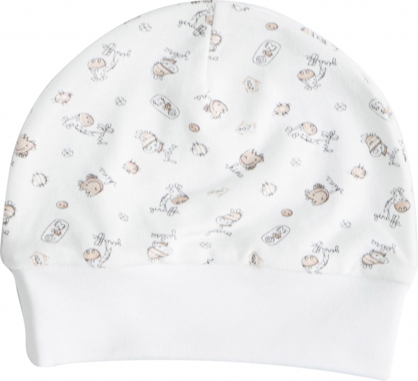 Шапочка детская GABBI GSK- 23-9 зверюшки р.40-42 белый с принтом 13646
