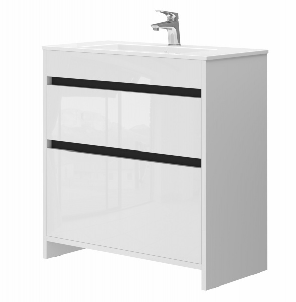 Тумба підлогова ЮВЕНТА Detmold - 80 білий з умивальником 