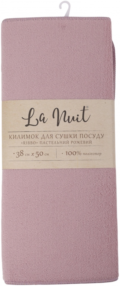 Коврик для сушки посуды La Nuit Ribbo 38х50 см пастельный розовый
