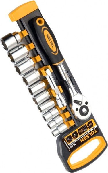 Набор ручного инструмента Tolsen торцевых с трещоткой 12 шт. 15151