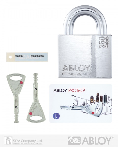 Замок навісний Abloy PL 350 Protec2 2KEY 25x14 мм відкритий (амбарний) 