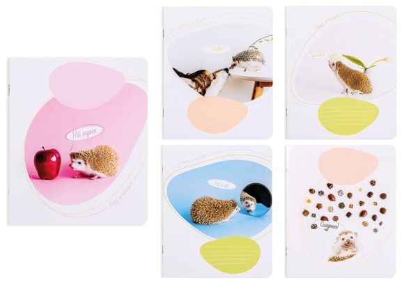 Комплект тетрадей Приключения ежика 12 листов в клетку 25 шт. Поділля