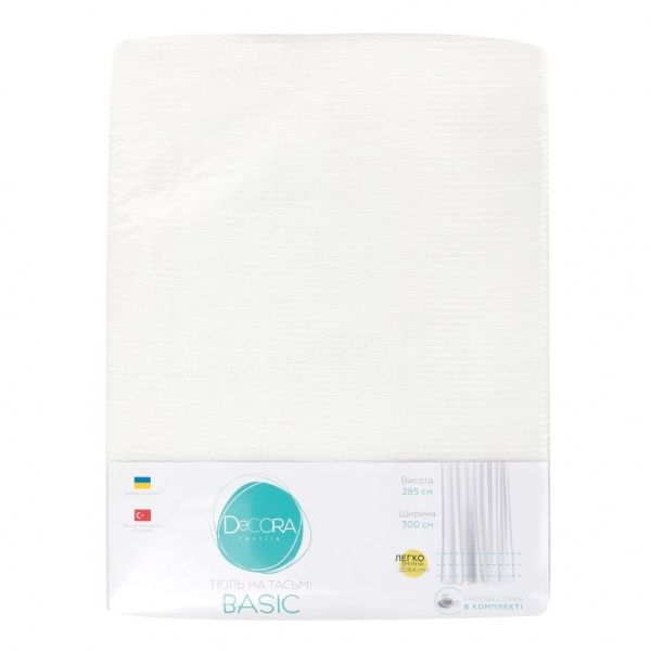 Тюль Basic 300x285 см біла крапля Decora textile