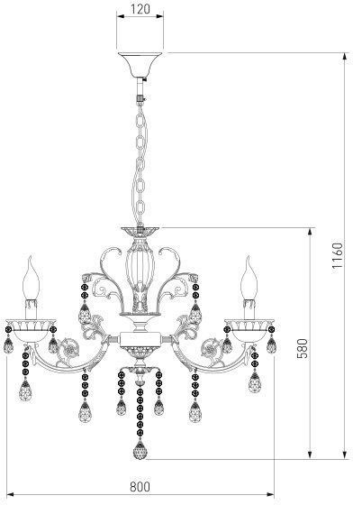 Люстра підвісна Strotskis Carolina 8x60 Вт E14 сріблястий 230/8 