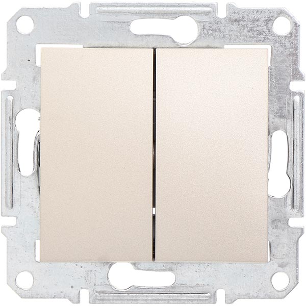 Выключатель двухклавишный Schneider Electric Sedna без подсветки 10 А 250В IP20 титан