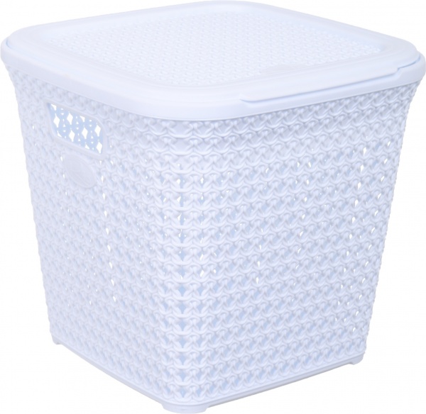 Корзина для белья RIO KNIT 15 л 299х296х278 мм белый 