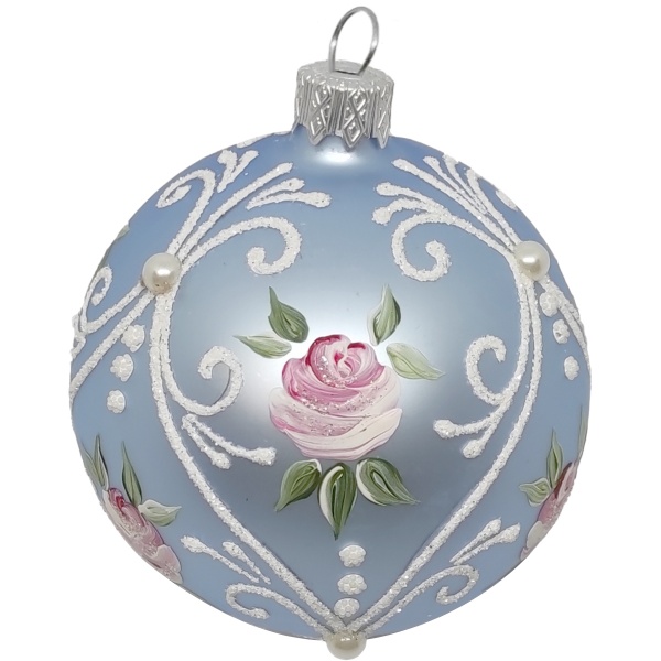 Шар новогодний стеклянный d80 нежность 10002 