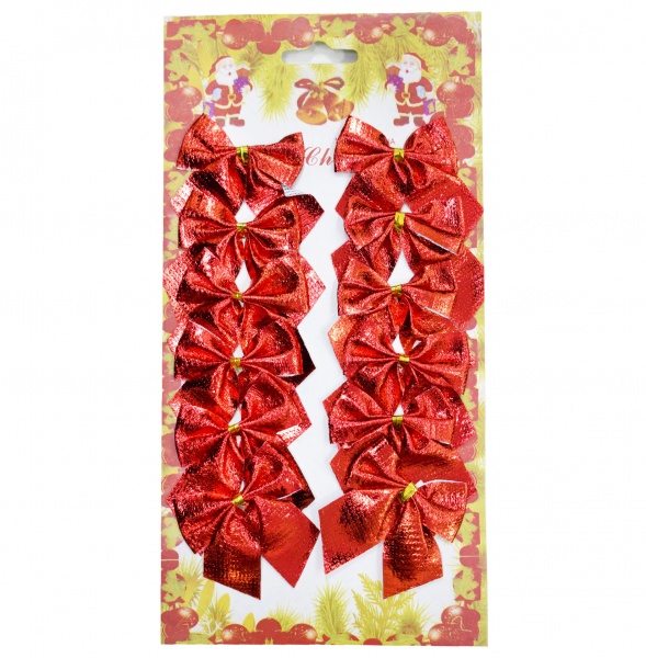 Бантики 3860216 уп.12 шт 24 см 0,12 м червоний 